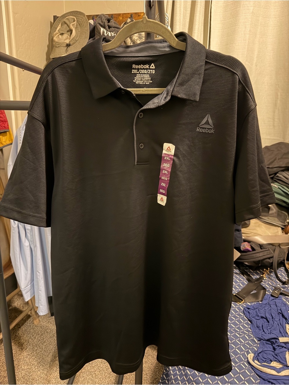 Reebok Black Men's Polo with Subtle Logo
